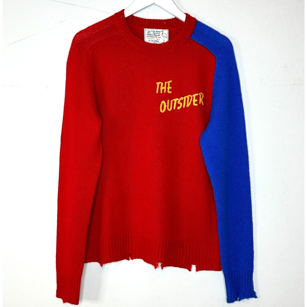 Sandrine Rose The Outsider Cashmere Blend Oversized Sweater Distressed XS NWT